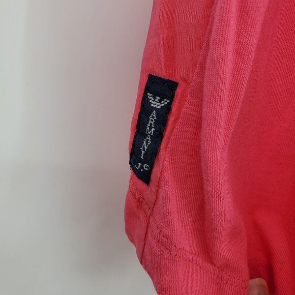 Armani Y2K Resort Coastal Chic Pink Ruffle Sleeve Scoop V Neck Top Shirt Small - Picture 9 of 10